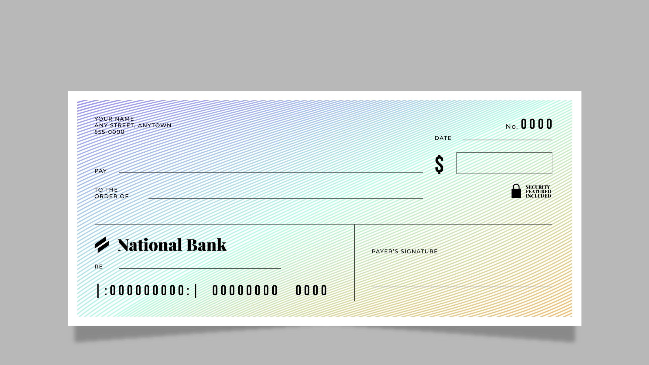 picture of a blank check