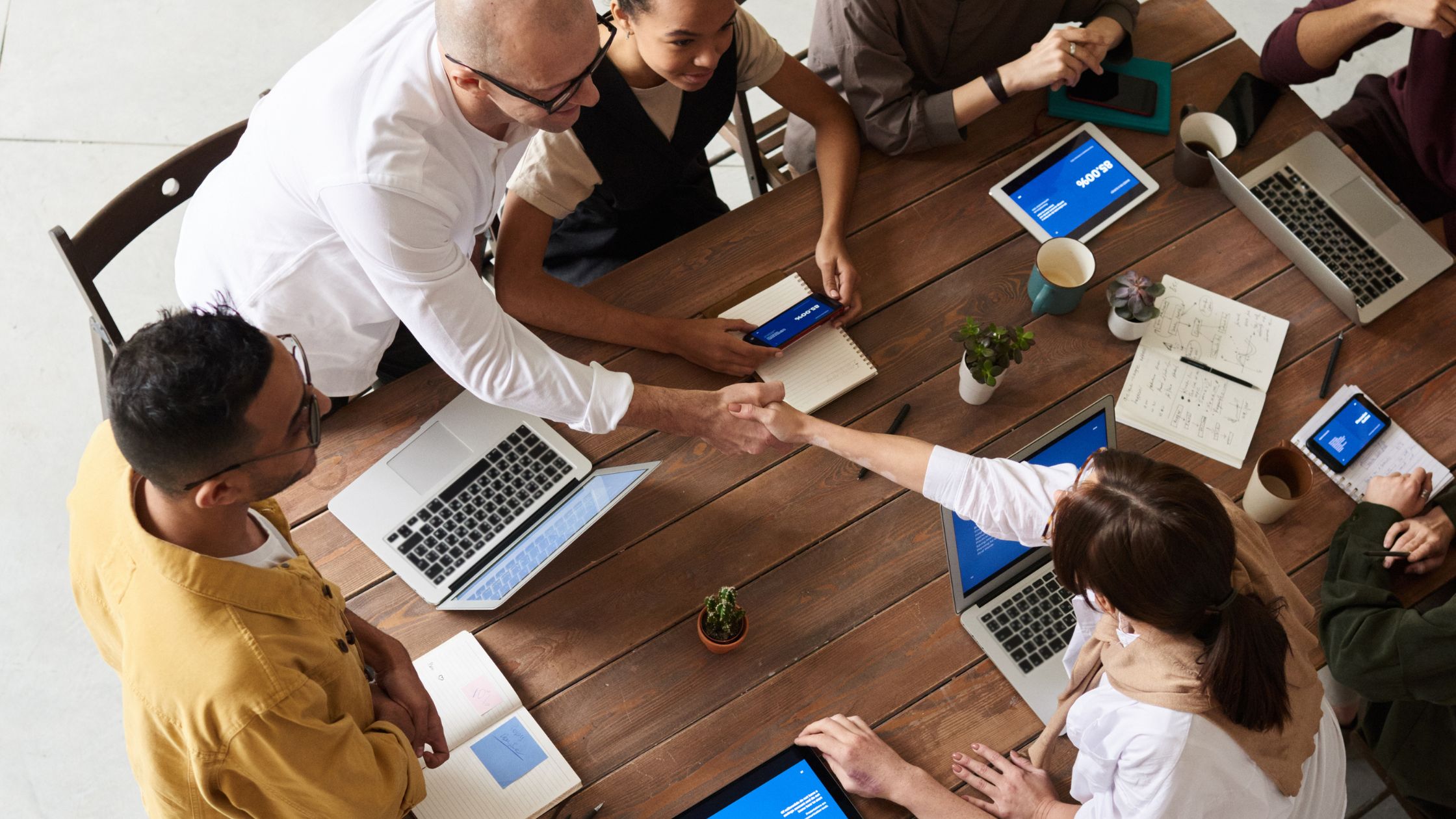 staff in a meeting