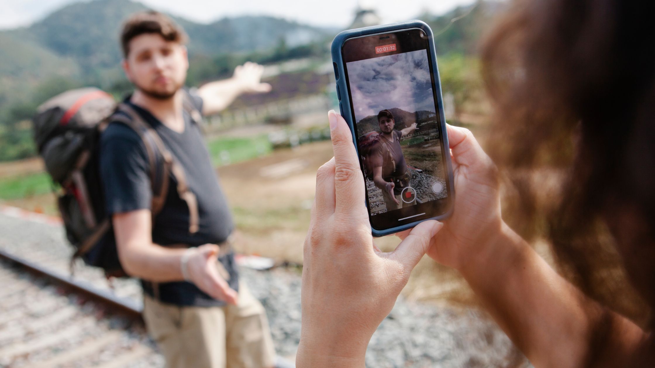 taking pictures for a hiking blog