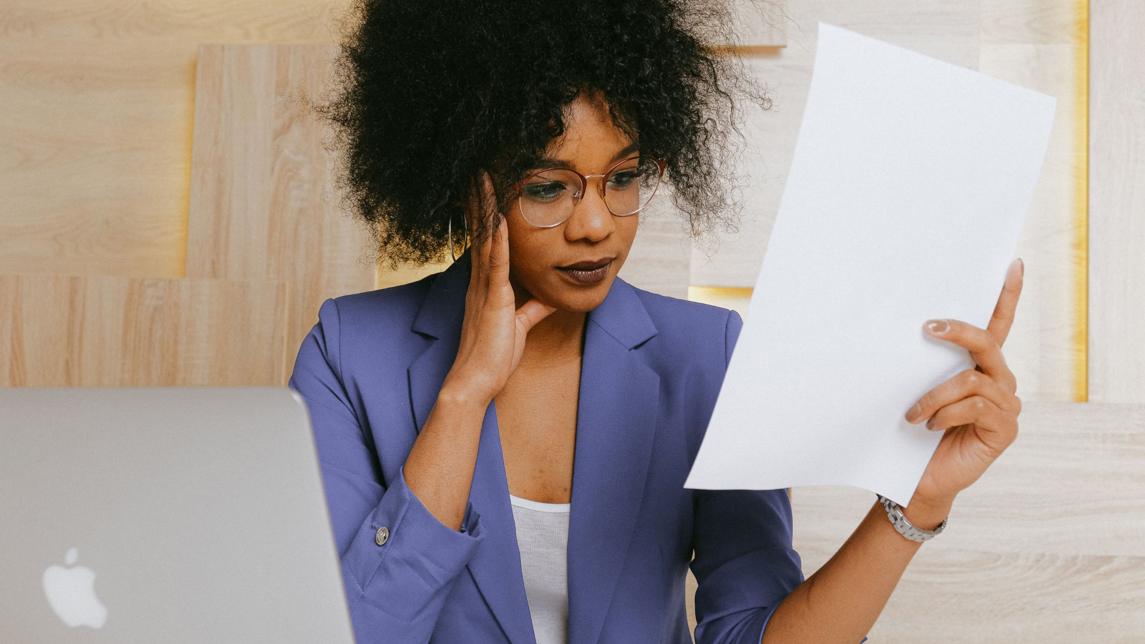 lady stressed with financials