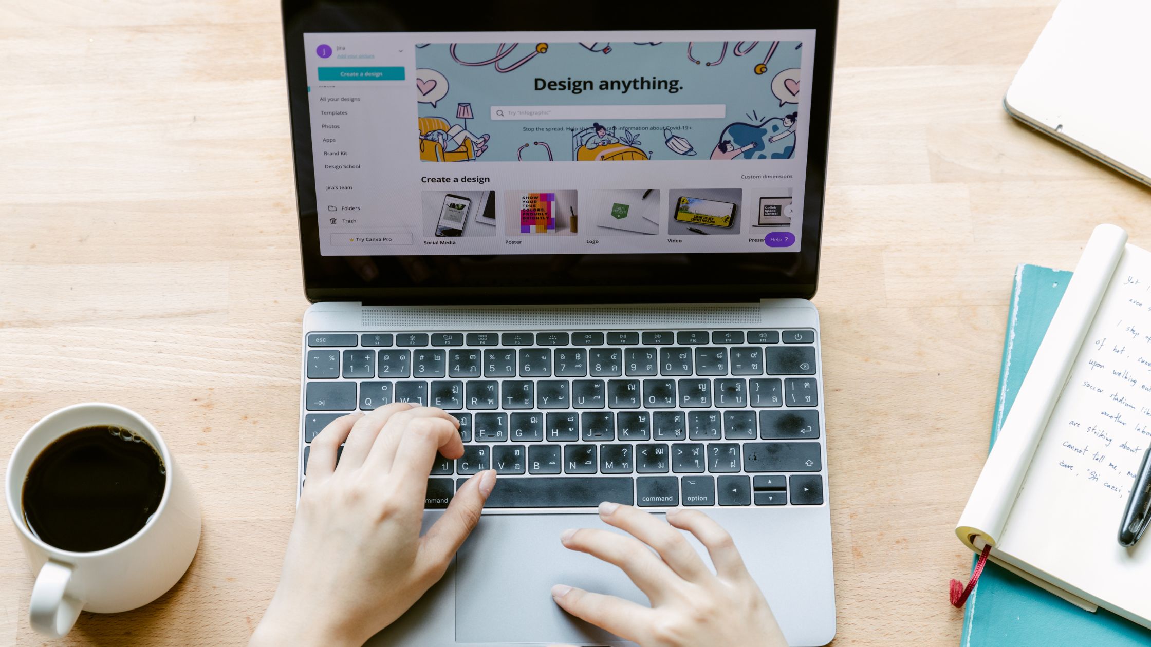 student working on a laptop