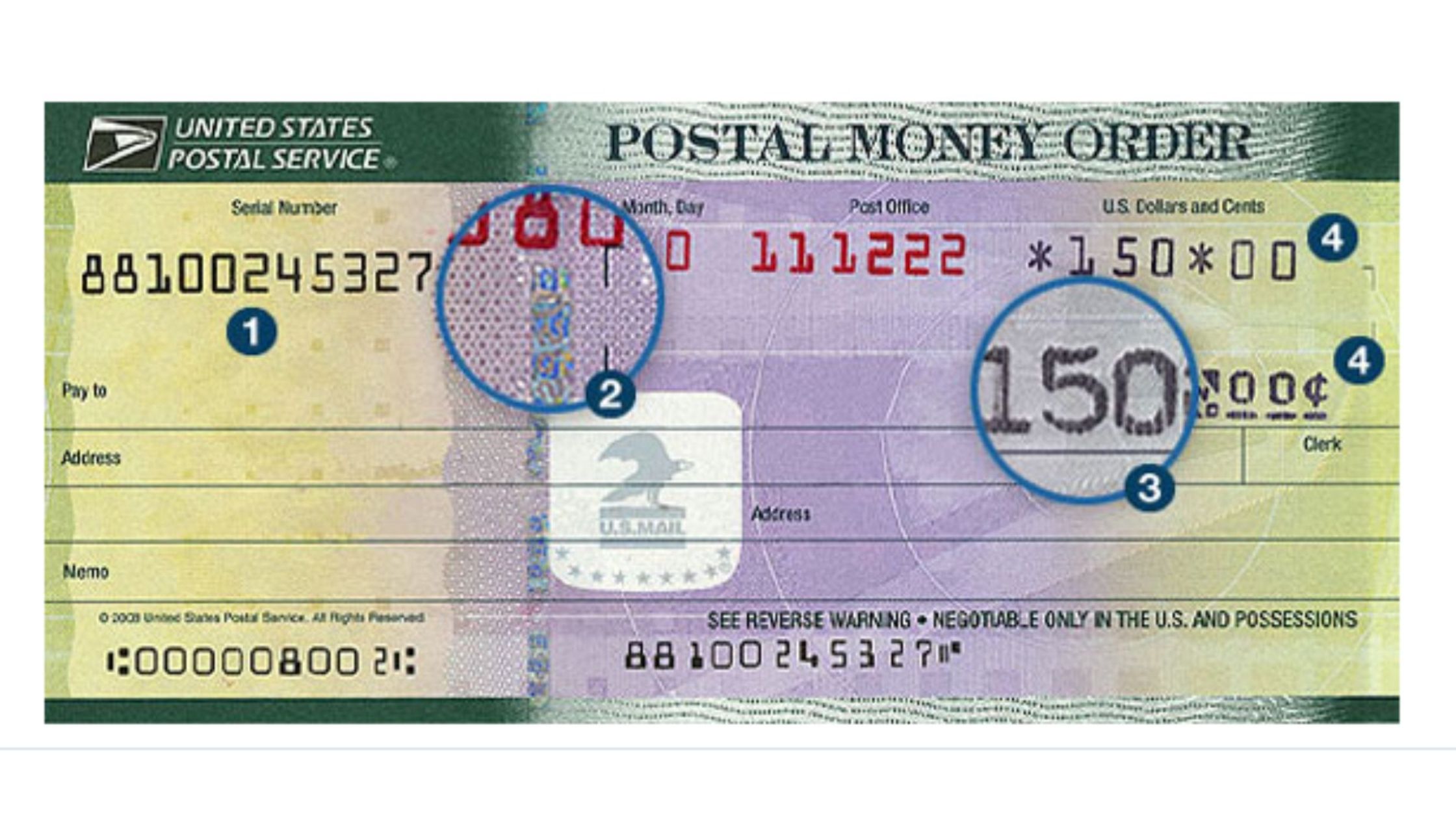 postal money order - correct errors on a money order