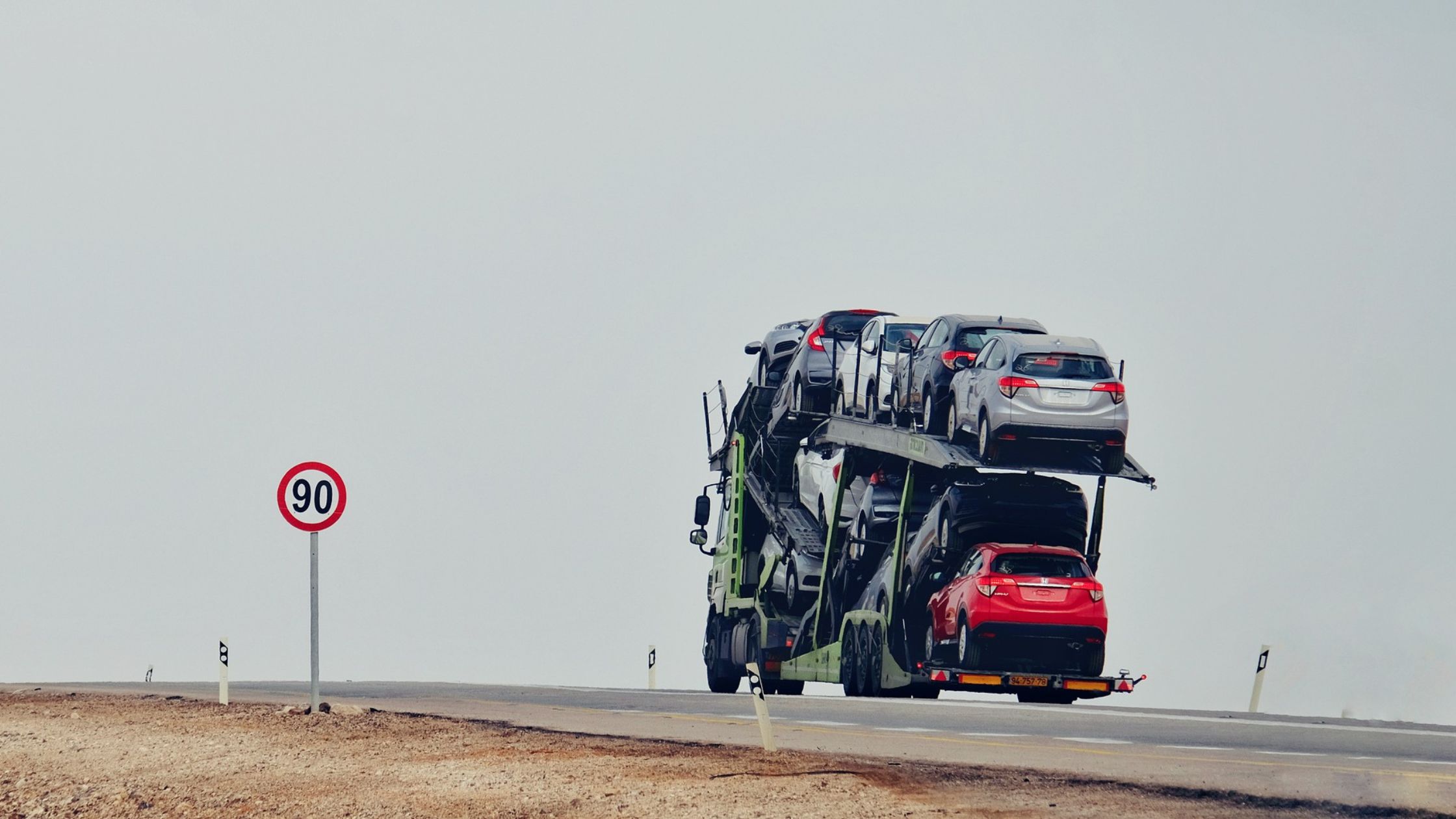 cars on a car carrier