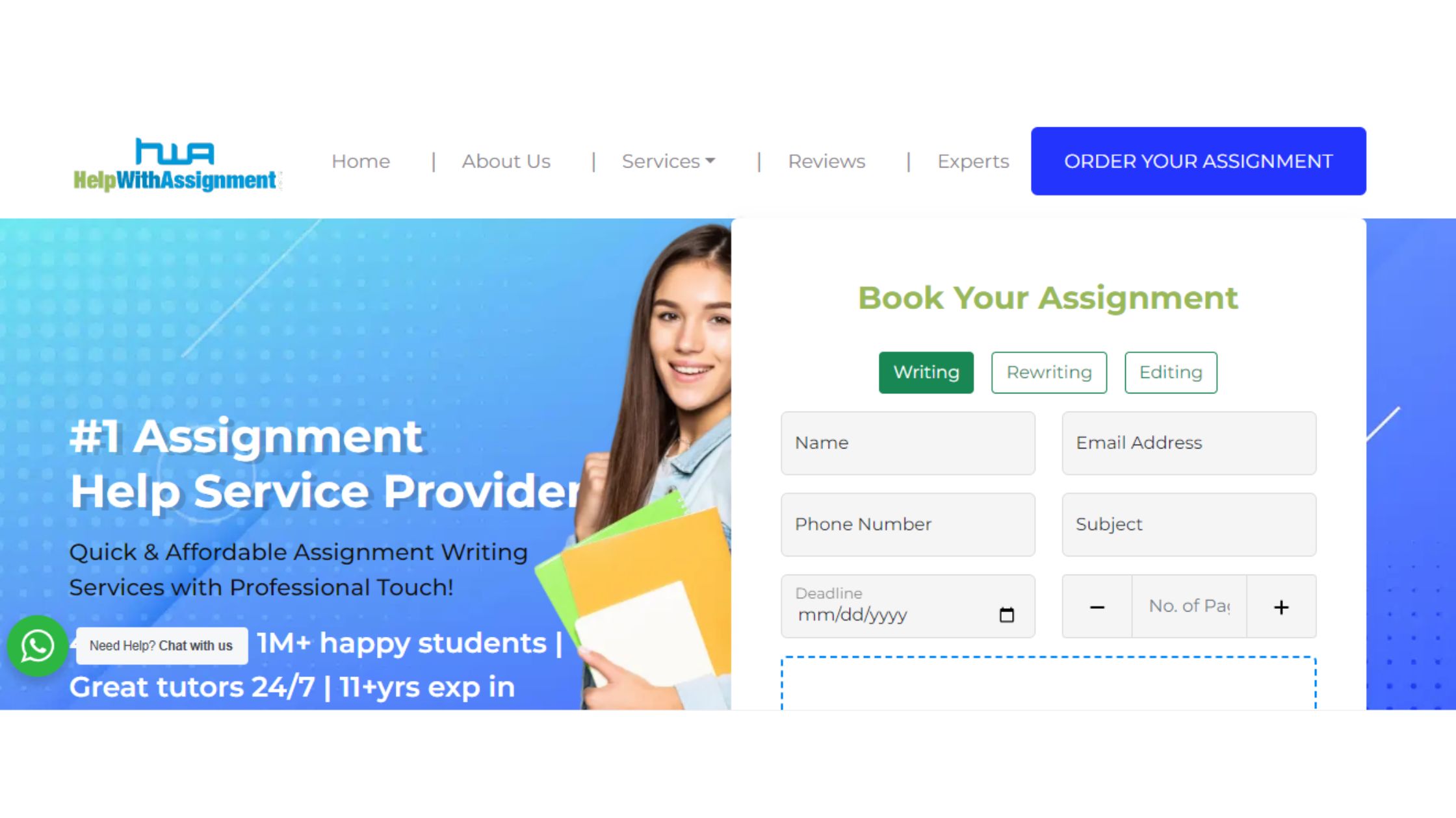 HelpWithAssignment dashboard - Platforms That Pay You to Do Homework