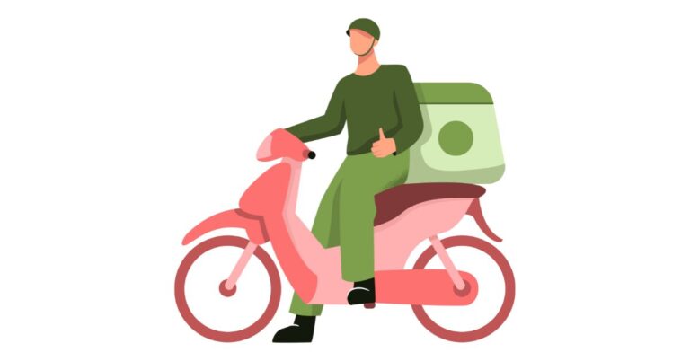 picture of a person delivering food on a bike