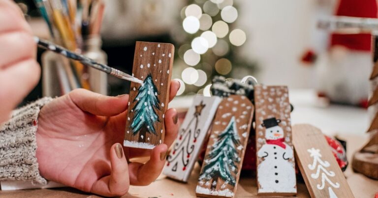 A picture of a person making crafts