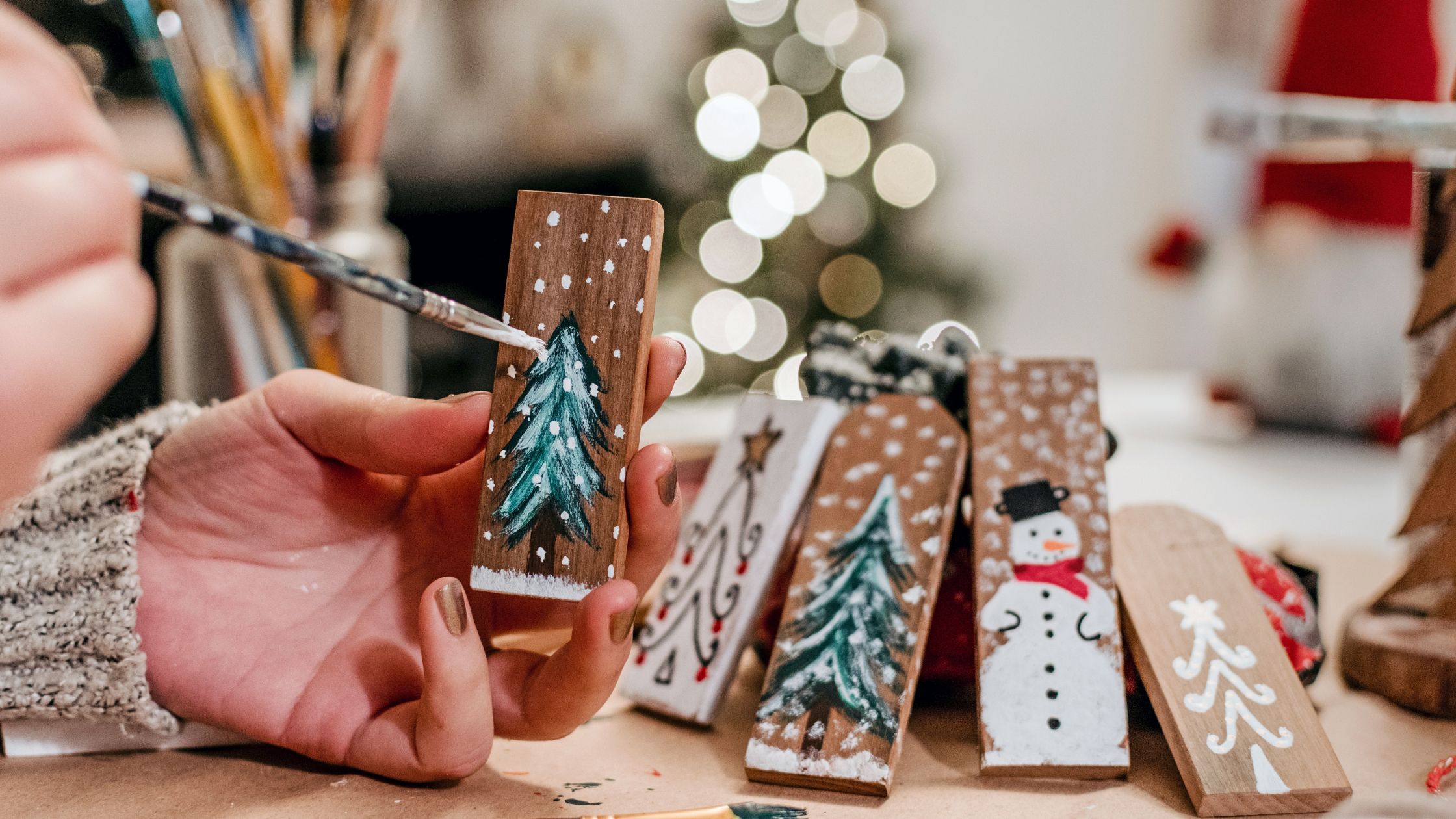 A picture of a person making crafts