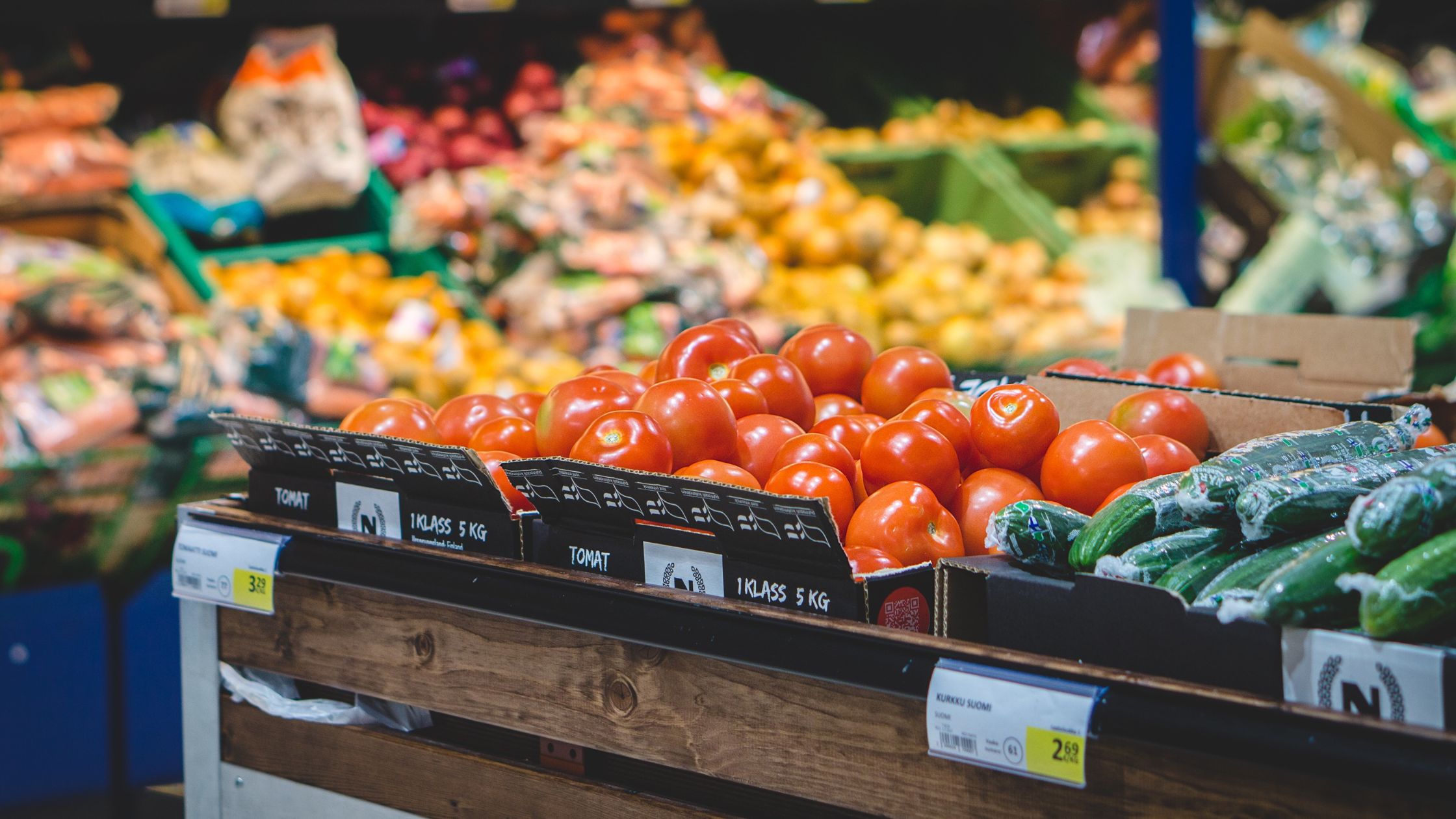 A picture of groceries on shelf in a store